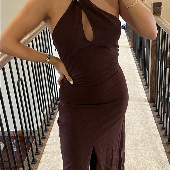 Zara linen blend chain halter dress - Picture 4 of 8